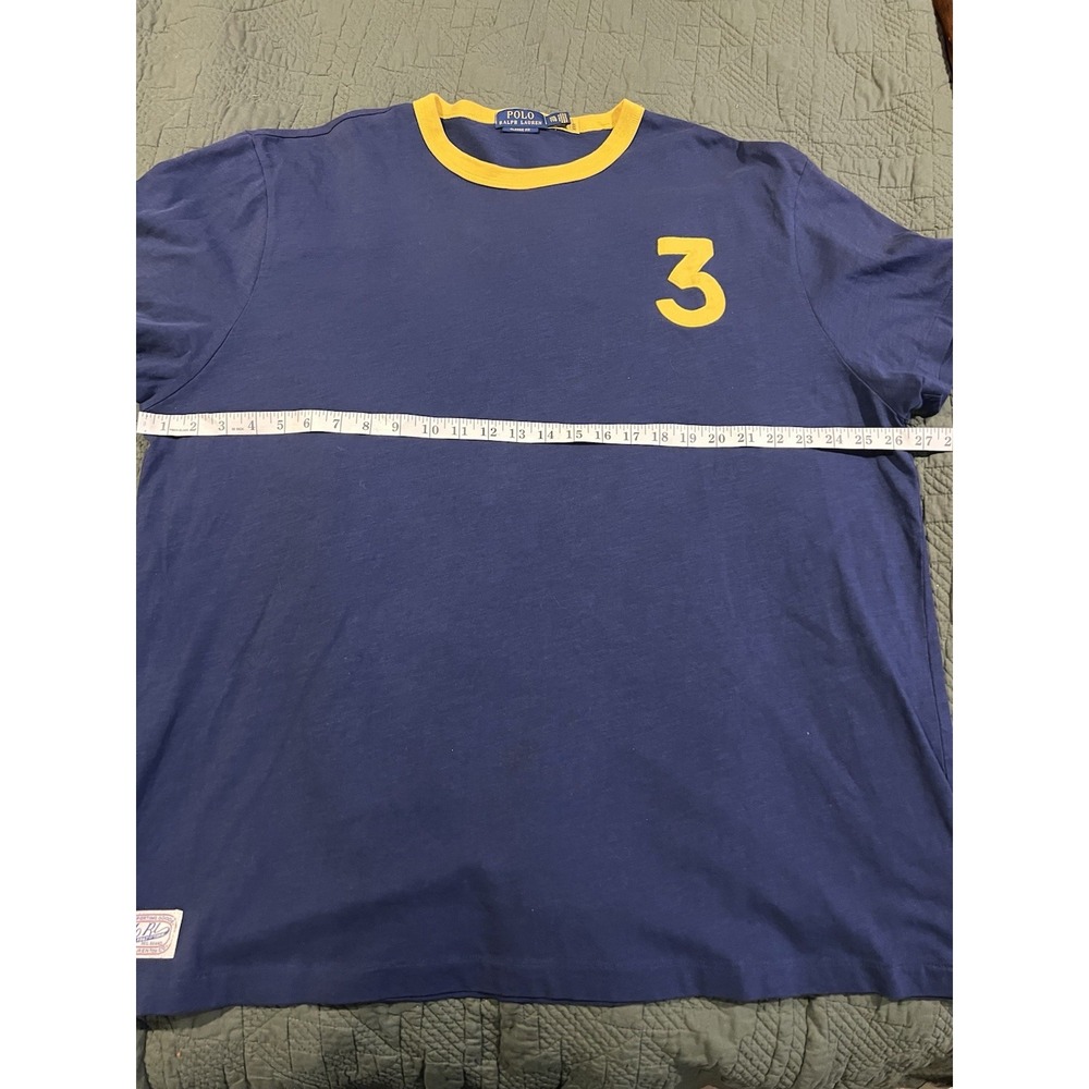 Polo Rl Men's Crewneck Sports T Shirt 2xl TTG Blue And Yellow‎